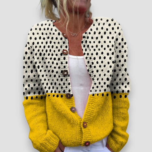 Mila | Buttoned Cardigan Sweater Women Soft Knit Relaxed Fit-Womens' Cardigan-Multicolor-S-Camoufit