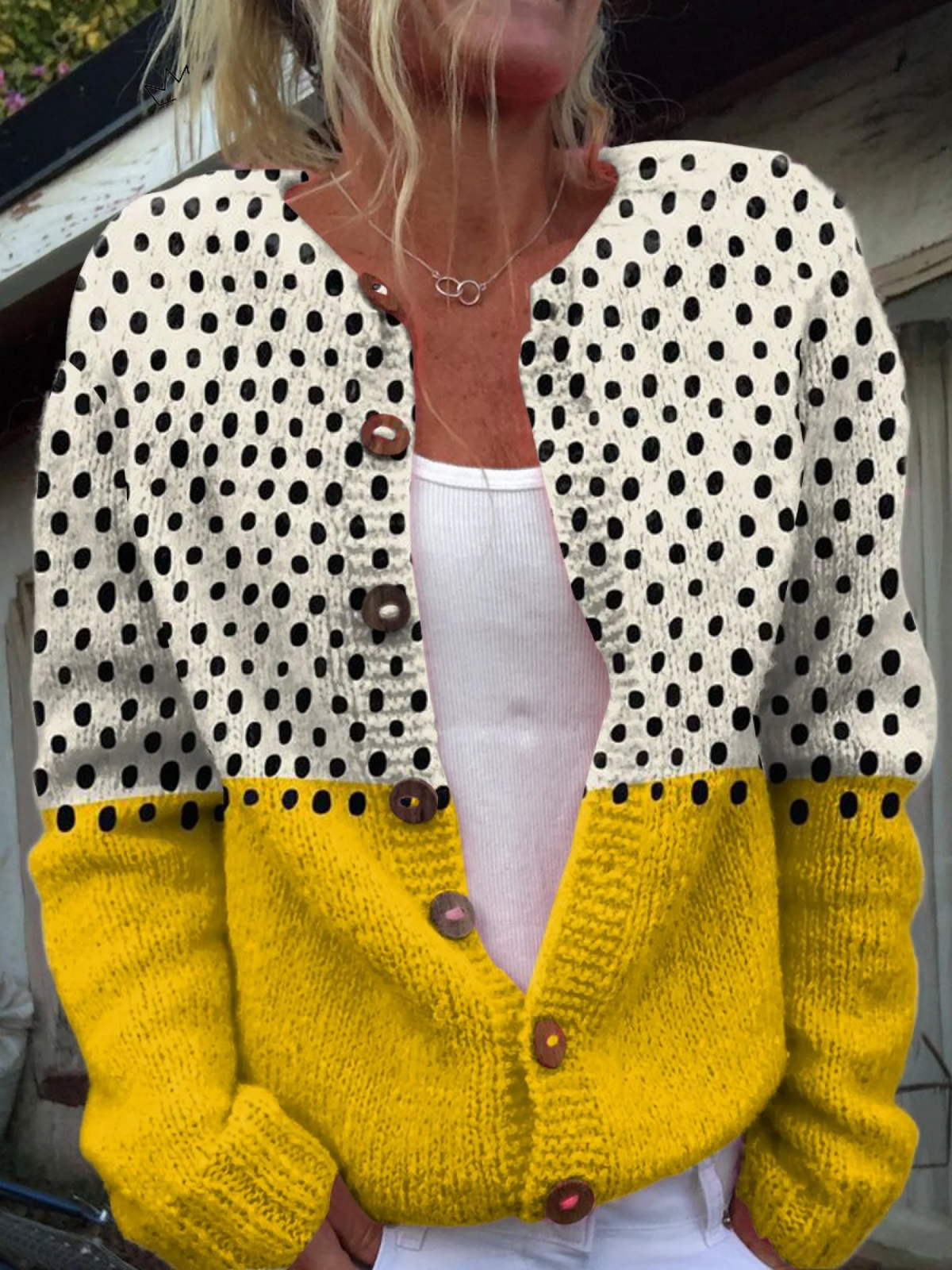 Mila | Buttoned Cardigan Sweater Women Soft Knit Relaxed Fit-Womens' Cardigan-Multicolor-S-Camoufit