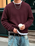 Mane | Men's Long Sleeve Crew Neck Ribbed Knit Sweater