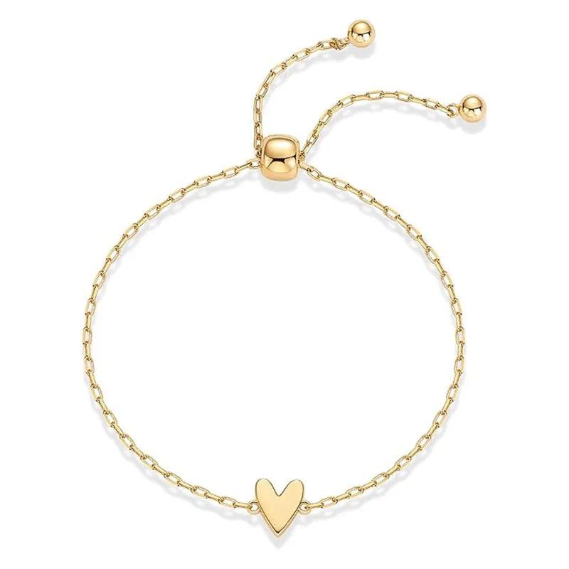 Celoura | Inspirational Bracelet for Women - Delicate Engraved Elegant Minimalist Fit-bracelet-Solid Heart Single-Gold-Camoufit