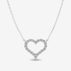 Vireya | Open Heart Necklace for Women - Sparkling Pendant Delicate Chain Elegant Fit-Necklaces-Silver-Camoufit