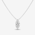 Rovelle | Marquise Pendant Necklace for Women - Sparkling Stone Elegant Minimalist Fit-Necklaces-Silver-Camoufit