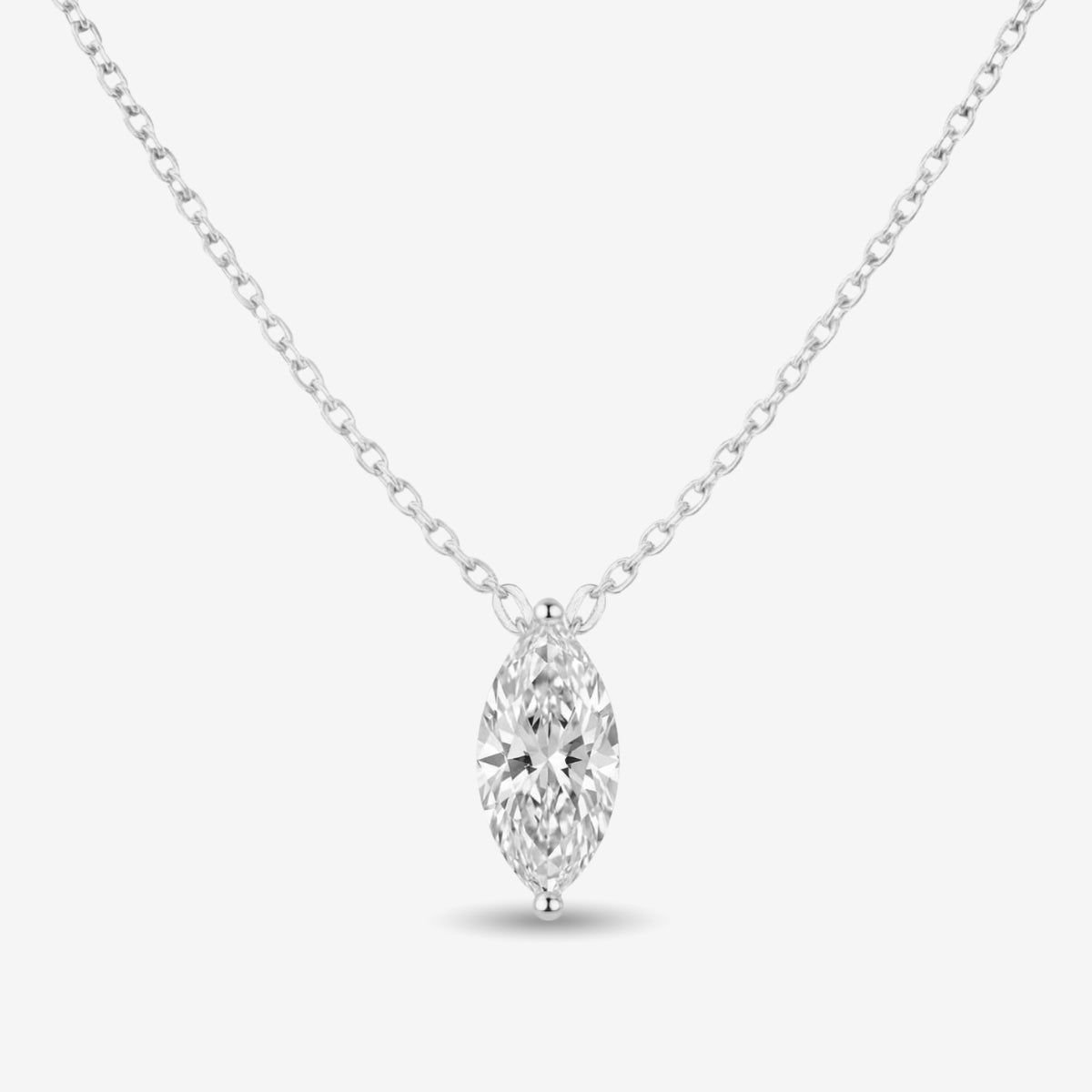 Rovelle | Marquise Pendant Necklace for Women - Sparkling Stone Elegant Minimalist Fit-Necklaces-Silver-Camoufit