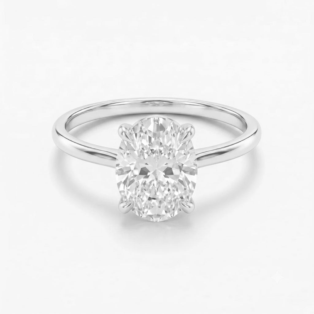 Vessia | Promise Ring for Women - Oval Cut Elevated Setting Minimalist Elegant Fit-Ring-Silver-5-Camoufit