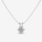Rosélune | Halo Pendant Necklace for Women - Round Cut Stone Delicate Minimalist Elegant Fit-Necklaces-Silver-Camoufit
