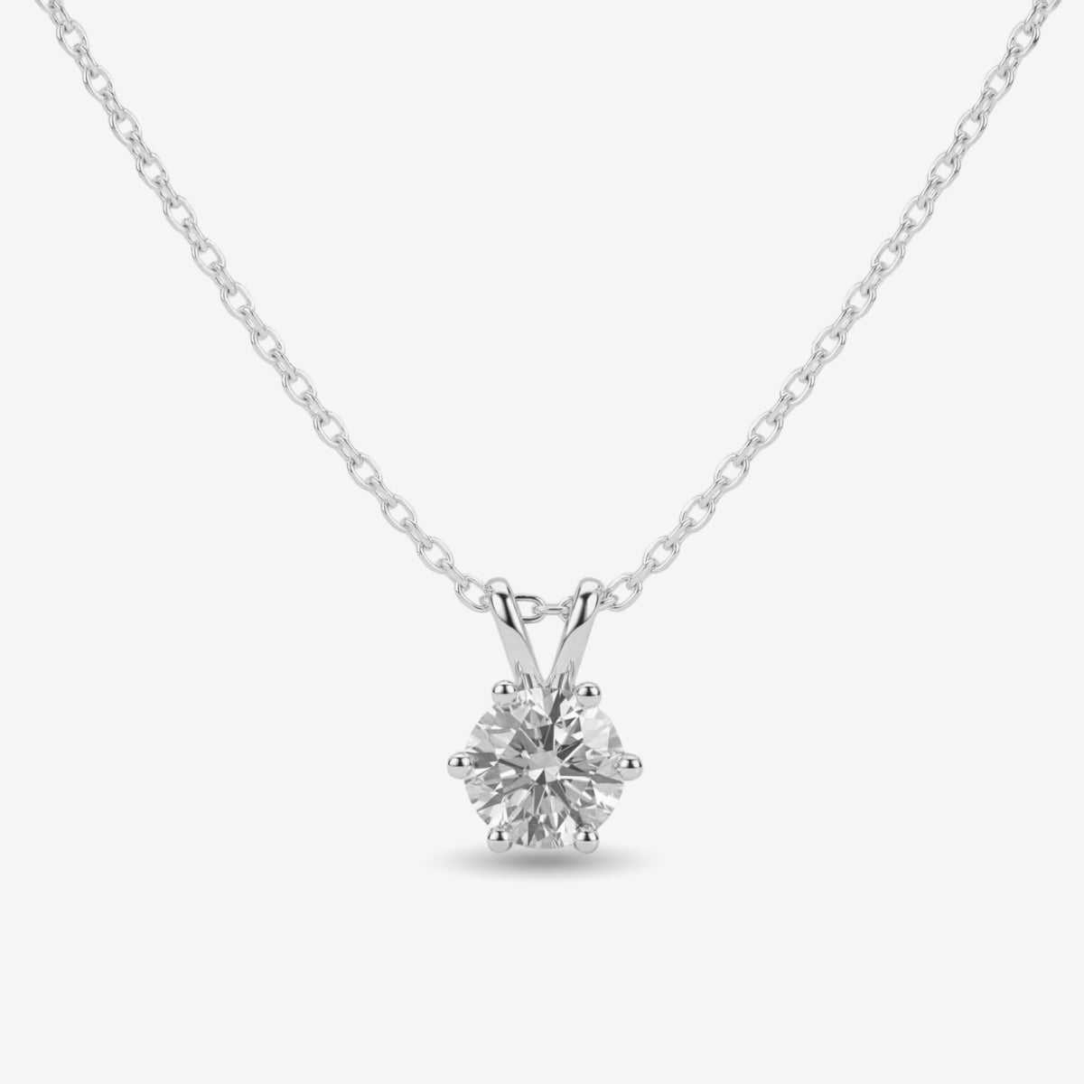 Rosélune | Halo Pendant Necklace for Women - Round Cut Stone Delicate Minimalist Elegant Fit-Necklaces-Silver-Camoufit