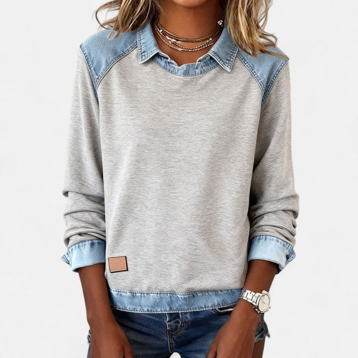 Chāme | Women's Sweater | Layered Collar Detail