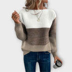 Roque | Women's Casual Knit Sweater - Long Sleeve Relaxed Fit Pullover with Ribbed Trim