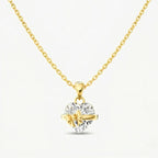 Yavina | Heart Necklace for Women - Gold Bow Sparkling Stone Delicate Elegant Fit-Necklaces-Gold-Camoufit