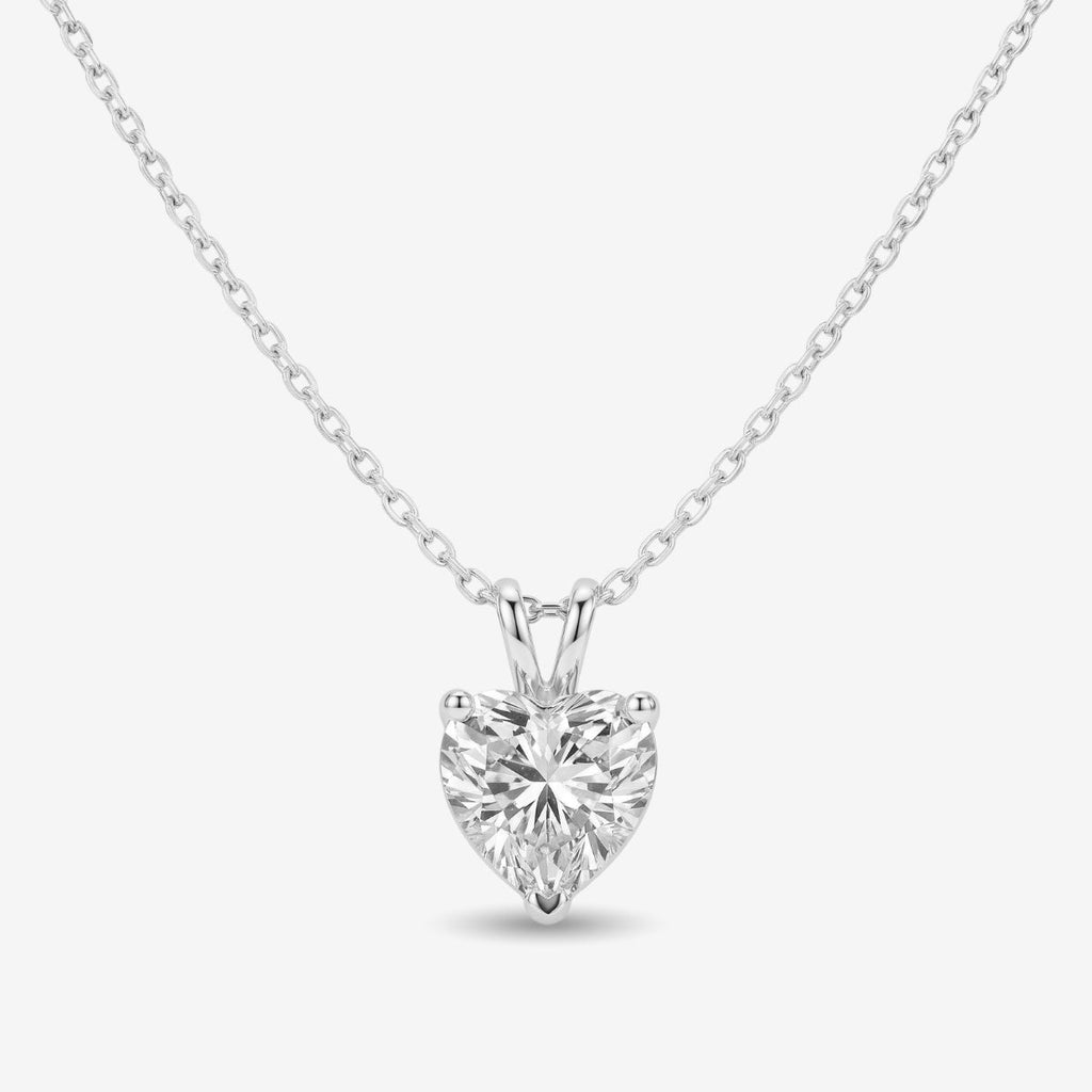 Fiorisse | Heart Cut Pendant Necklace for Women - Gold Delicate Elegant Romantic Fit-Necklaces-Silver-Camoufit