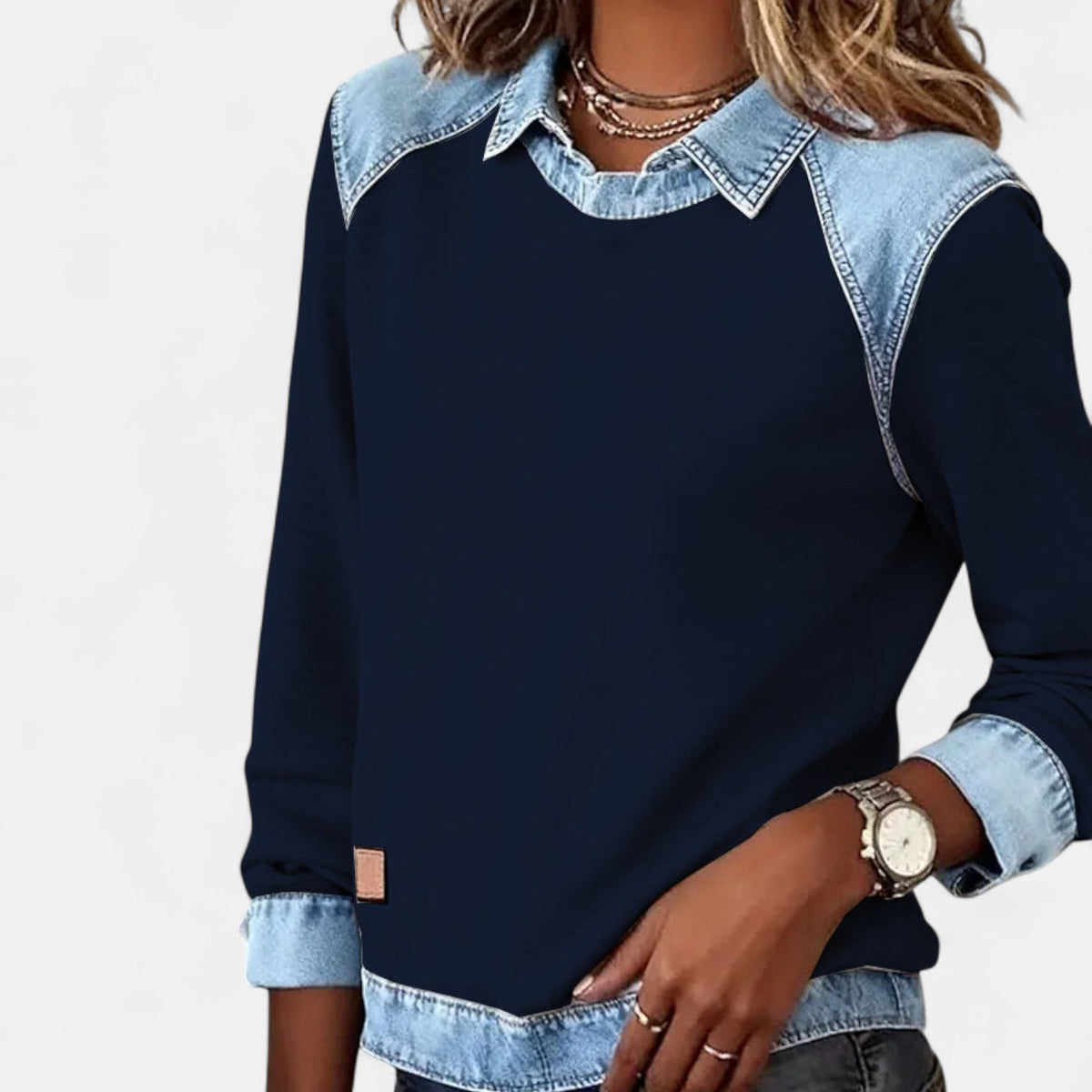 Chāme | Women's Sweater | Layered Collar Detail