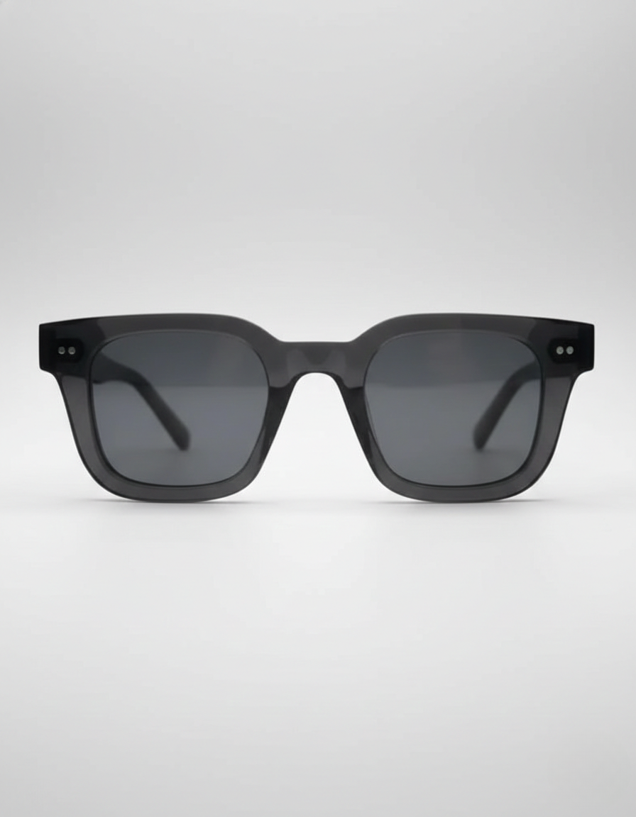 Norvin | Square Sunglasses for Men - Transparent Acetate Frame Tinted Regular Summer Fit-Men's Sunglasses-Gray-Camoufit