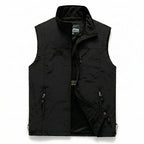 Dorian | Quick Dry Outdoor Vest for Men - Multi-Pocket Lightweight Breathable Fit-Tactical Jackets-Black-S-Camoufit