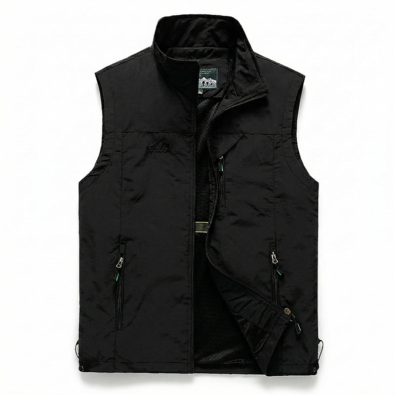 Dorian | Quick Dry Outdoor Vest for Men - Multi-Pocket Lightweight Breathable Fit-Tactical Jackets-Black-S-Camoufit