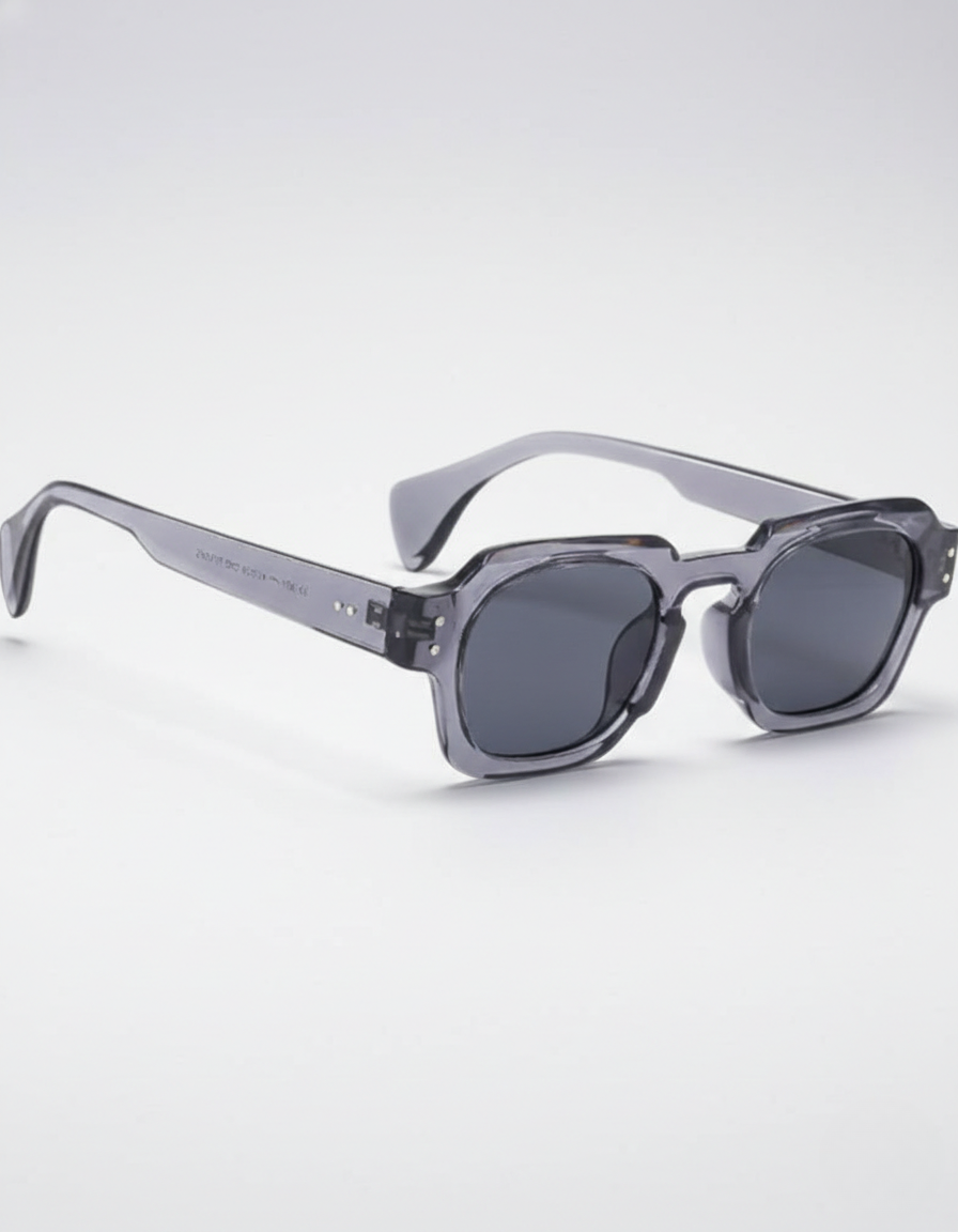 Casen | Polygonal Sunglasses for Men - Translucent Frame Tinted Lens Regular Outdoor Fit-Men's Sunglasses-Gray-Camoufit