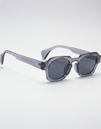 Casen | Polygonal Sunglasses for Men - Translucent Frame Tinted Lens Regular Outdoor Fit-Men's Sunglasses-Gray-Camoufit