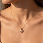 Yavina | Heart Necklace for Women - Gold Bow Sparkling Stone Delicate Elegant Fit-Necklaces-Gold-Camoufit