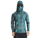 Alvaro | Fishing Shirt for Men - UPF 50 Quick Dry Long Sleeve Lightweight Stretch Outdoor Fit-Tactical Top-Blue-M-Camoufit
