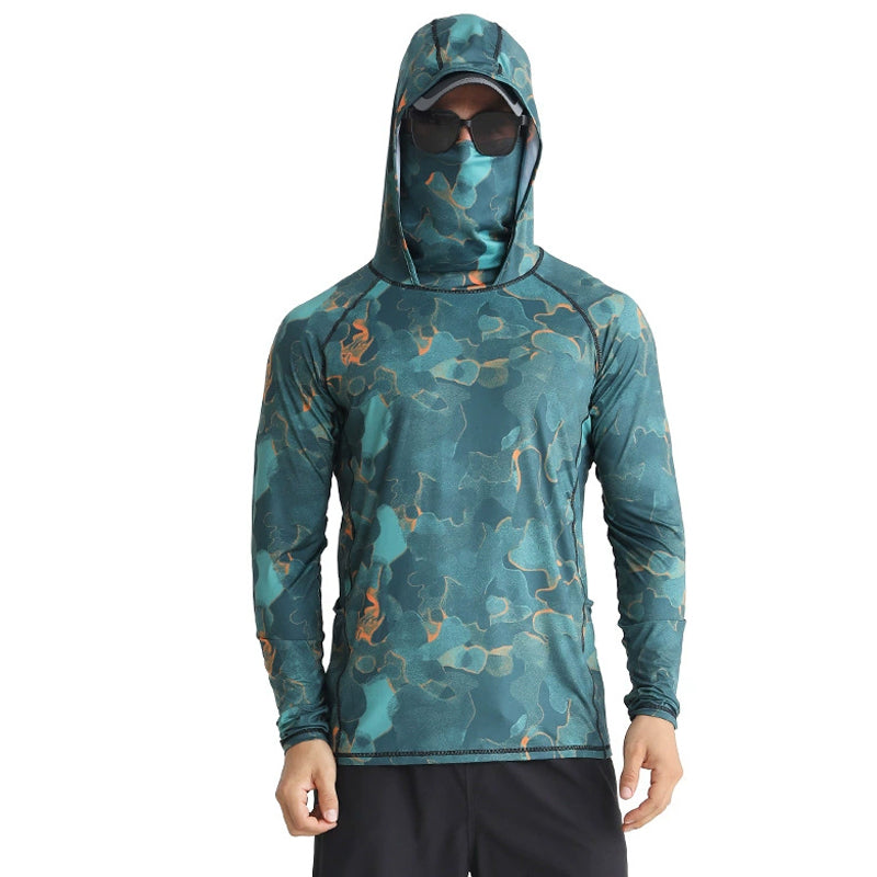 Alvaro | Fishing Shirt for Men - UPF 50 Quick Dry Long Sleeve Lightweight Stretch Outdoor Fit-Tactical Top-Blue-M-Camoufit