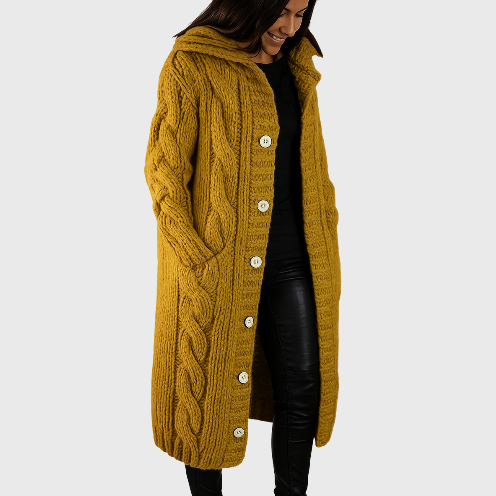 Pamelo | Women's Longline Cardigan Sweater - Open-Front Duster Knit & Casual Fall Layering Top