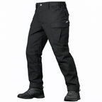 Santor | Tactical Pants for Men - Waterproof Rip Stop Cotton Blend 9 Pocket Cargo Combat Fit-Tactical Pants-Black-28W/32L-Camoufit