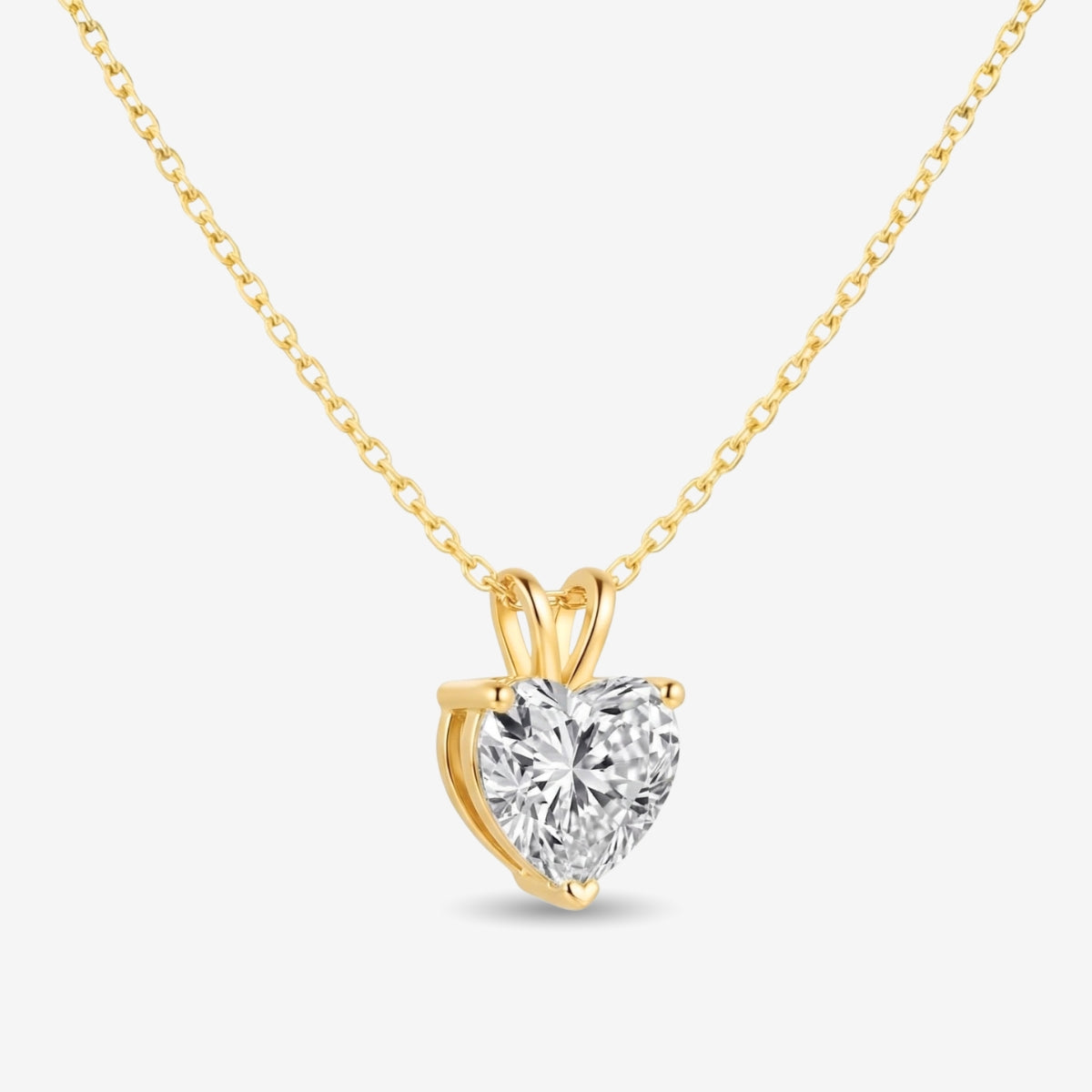 Fiorisse | Heart Cut Pendant Necklace for Women - Gold Delicate Elegant Romantic Fit-Necklaces-Gold-Camoufit