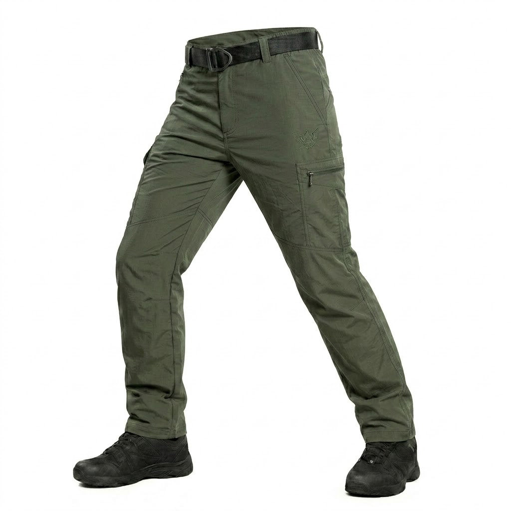 Valtor | Cargo Pants for Men - Lightweight Quick Dry Nylon Multi Pocket Slim Outdoor Fit-Tactical Pants-Army Green-28W/30L-Camoufit