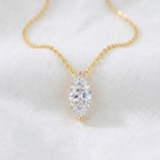 Rovelle | Marquise Pendant Necklace for Women - Sparkling Stone Elegant Minimalist Fit-Necklaces-Gold-Camoufit