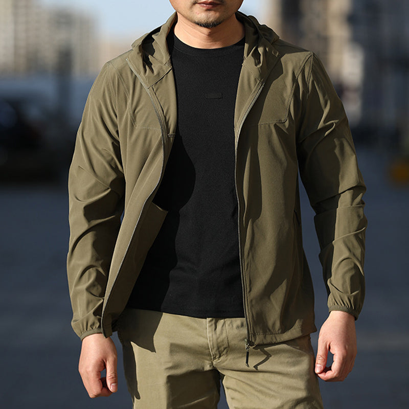 Virel | Tactical Hoodie for Men - UPF 50 Waterproof Stretch Lightweight Zip Outdoor Fit-Tactical Top-Army green-S-Camoufit