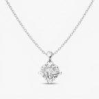 Yavina | Heart Necklace for Women - Gold Bow Sparkling Stone Delicate Elegant Fit-Necklaces-Silver-Camoufit