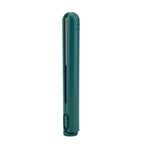 Mini 2-in-1 travel curling and straightening iron, dark green body with side switch