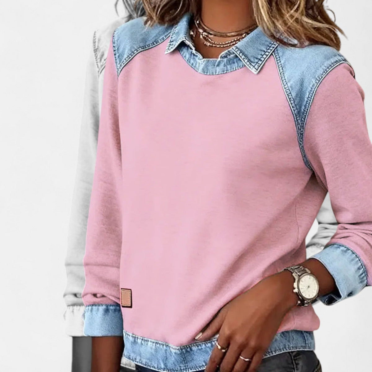 Chāme | Women's Sweater | Layered Collar Detail