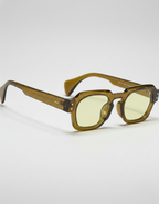 Casen | Polygonal Sunglasses for Men - Translucent Frame Tinted Lens Regular Outdoor Fit-Men's Sunglasses-Light Yellow-Camoufit