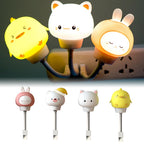 Silicone animal night lights with four cute cup designs on charging cables