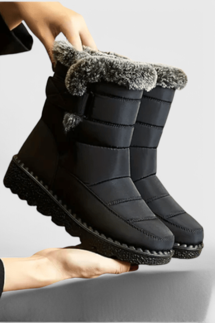 Sephira | Women's Quilted Ankle Boots - Warm Winter Booties with Side Zipper