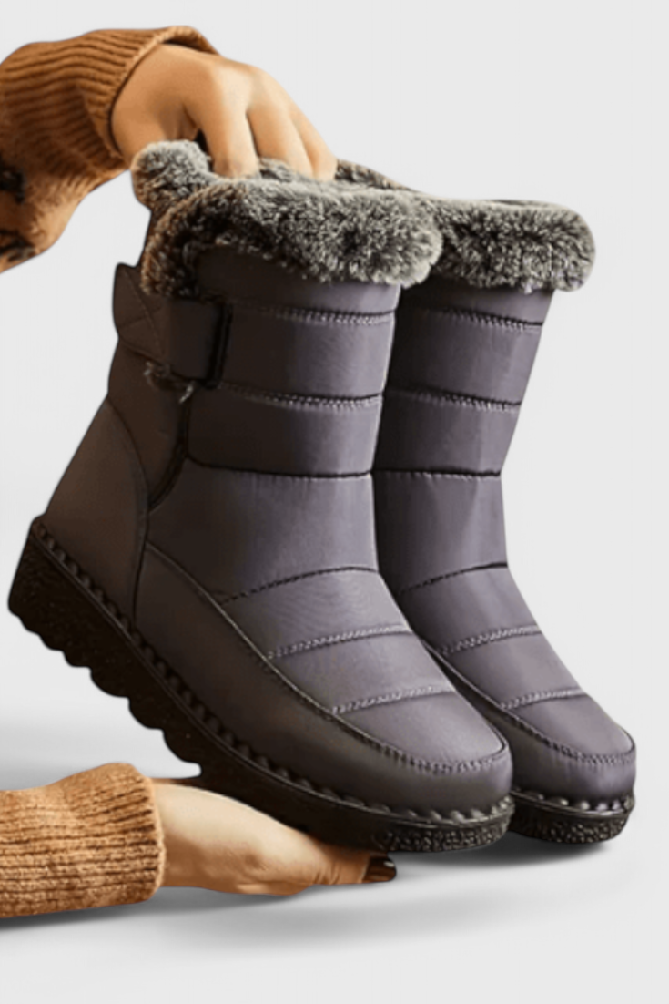 Sephira | Women's Quilted Ankle Boots - Warm Winter Booties with Side Zipper