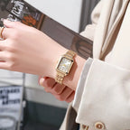 Rovina | Watch for Women - Gold Refined Link Bracelet Stainless Steel Elegant Everyday Fit-Watches-White-Camoufit