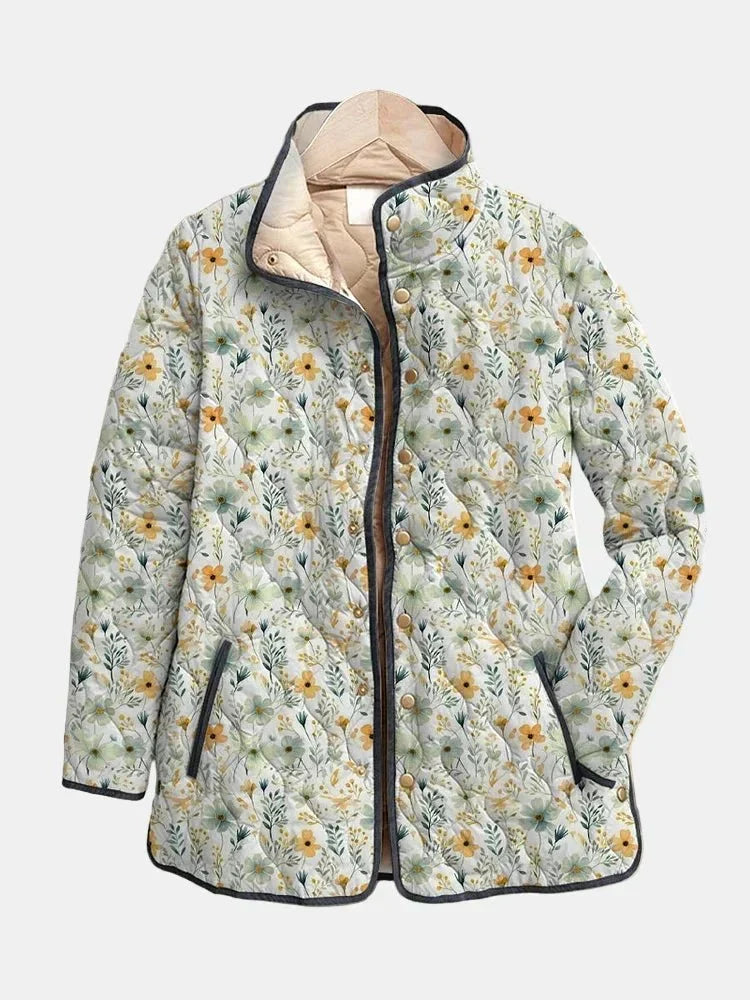 Flōre | Women’s Jacket | Floral Print Quilted Multicolor