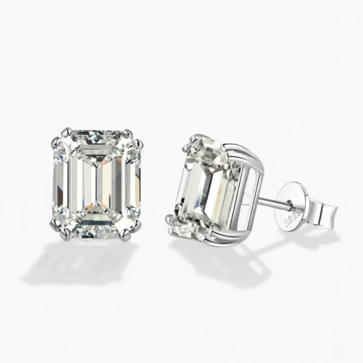 Alviera | Emerald Stud Earrings for Women - Timeless Sparkling Delicate Elegant Fit-Earrings-Silver-Camoufit