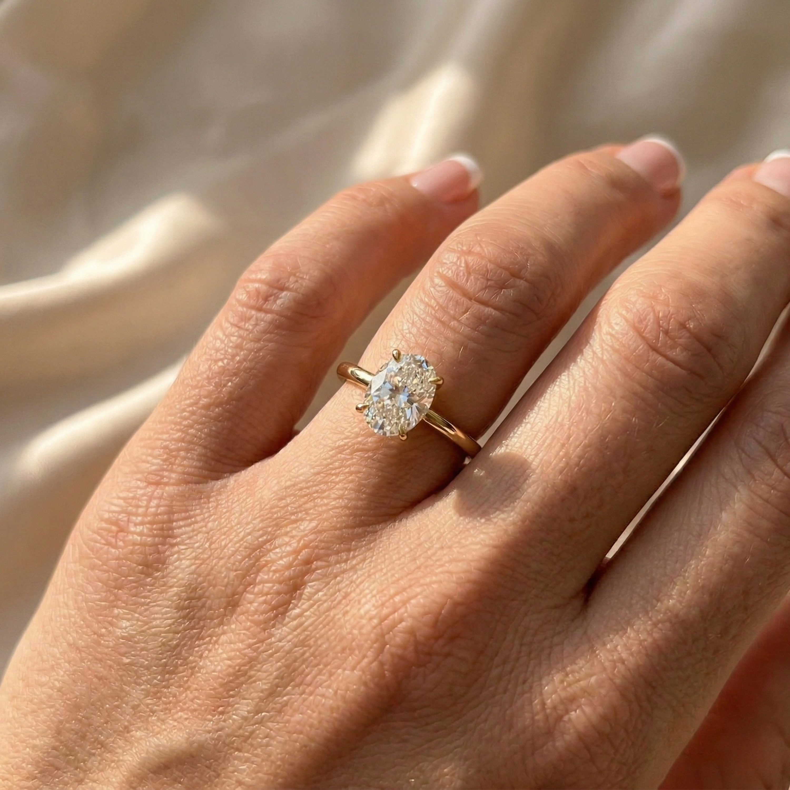 Alouette | Promise Ring for Women - Gold Round Cut Elegant Fit-Ring-Gold-5-Camoufit