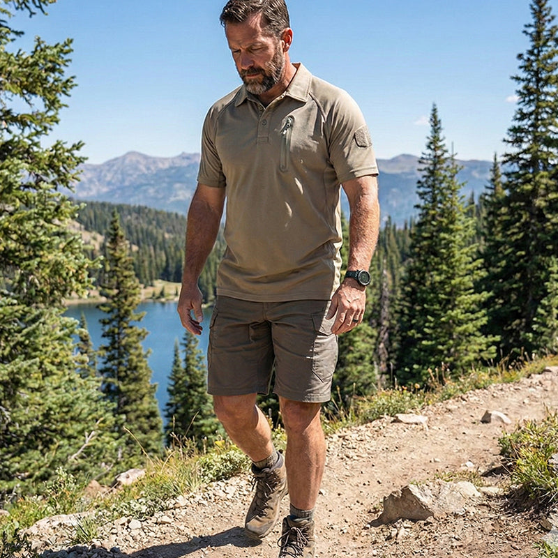 Deloro | Battle Top 3 Pack for Men - Short Sleeve Quick Dry Fit-Tactical Top-Black-S-Camoufit