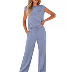 Sorelli | Lounge Set for Women - Casual Soft Minimalist Relaxed Cosy Two Piece Modern Fit-Loungewear set-Ocean Blue-S-Camoufit