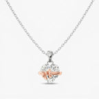 Yavina | Heart Necklace for Women - Gold Bow Sparkling Stone Delicate Elegant Fit-Necklaces-Silver - Rose Gold-Camoufit