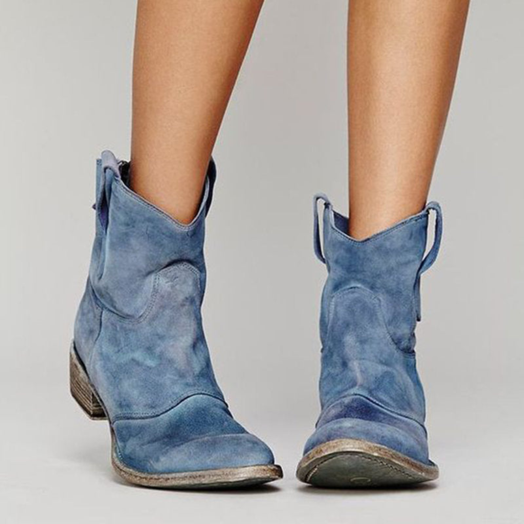Inspire | Women's Low Heel Slip-On Ankle Boots - Comfortable Casual Booties