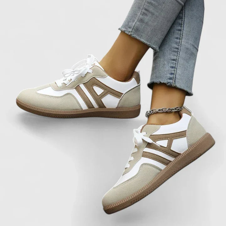 Mireya | Supportive Sneakers for Women - Wide Toe Box Arch Support Cushioned Fit-Women's Sneakers-Beige-3-Camoufit