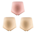 Maternity high-waisted over-bump briefs, 3-pack in blush and two beige shades