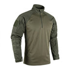 Ventor | Tactical Combat Shirt for Men - Long Sleeve Half Zip Outdoor Fit-Tactical Top-Ranger Green-S-Camoufit