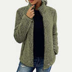 Solis | Women's Textured Fleece Jacket - Pattern Zip-Up Coat