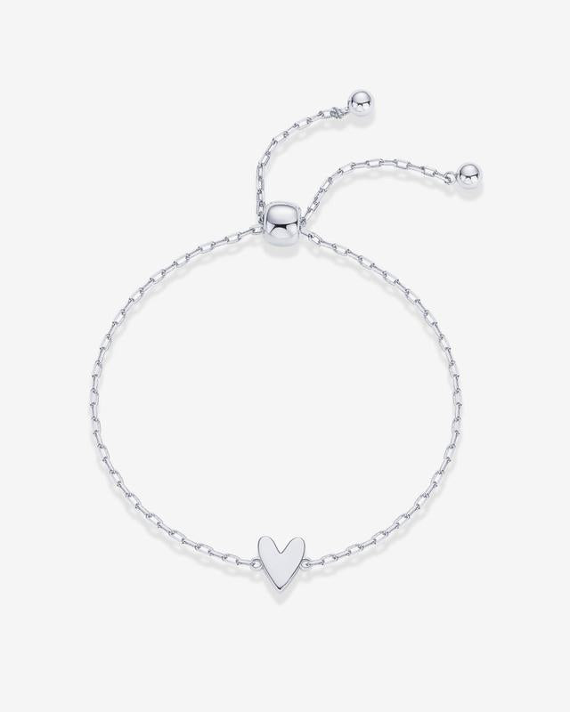 Celoura | Inspirational Bracelet for Women - Delicate Engraved Elegant Minimalist Fit-bracelet-Solid Heart Single-Silver-Camoufit