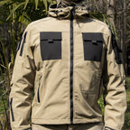 Varon | 5 in 1 Tactical Jacket for Men - Softshell Waterproof All Terrain Slim Regular Fit-Tactical Jackets-Khaki-S-Camoufit